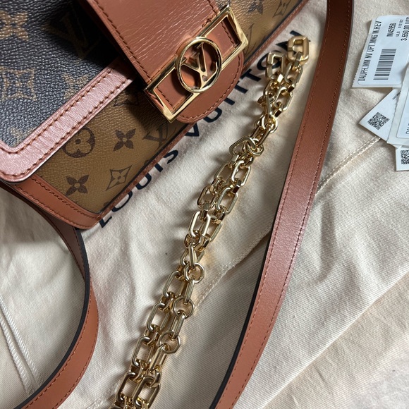 Louis Vuitton Dauphine Shoulder Bag MM Brown Leather Monogram Reverse - Picture 15 of 16